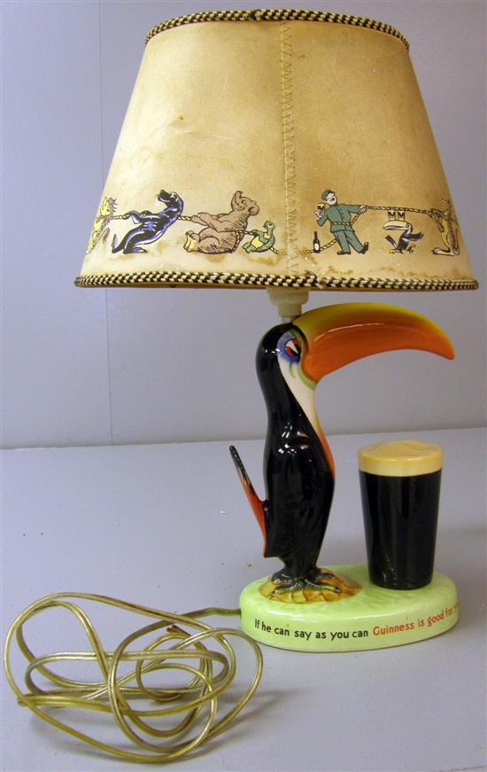 Appraisal: Carltonware Guinness Toucan lamp with original shade the Toucan standing