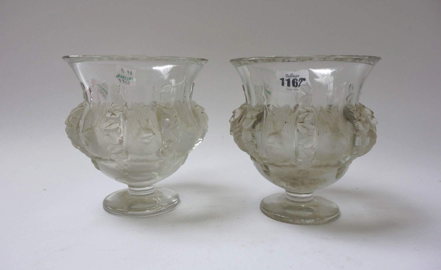 Appraisal: A pair of Lalique 'Dampierre' clear and frosted glass vases