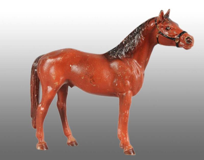 Appraisal: Cast Iron Horse with Halter Doorstop Description Full-figure Realistic bay