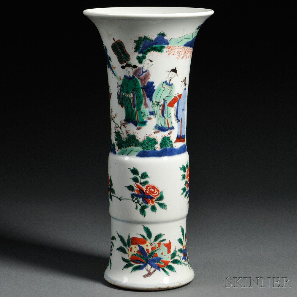 Appraisal: Wucai Gu Vase China th th century decorated with auspicious