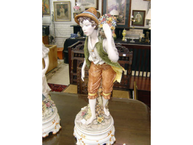 Appraisal: PR LARGE PORCELAIN FIGURES - ITALY