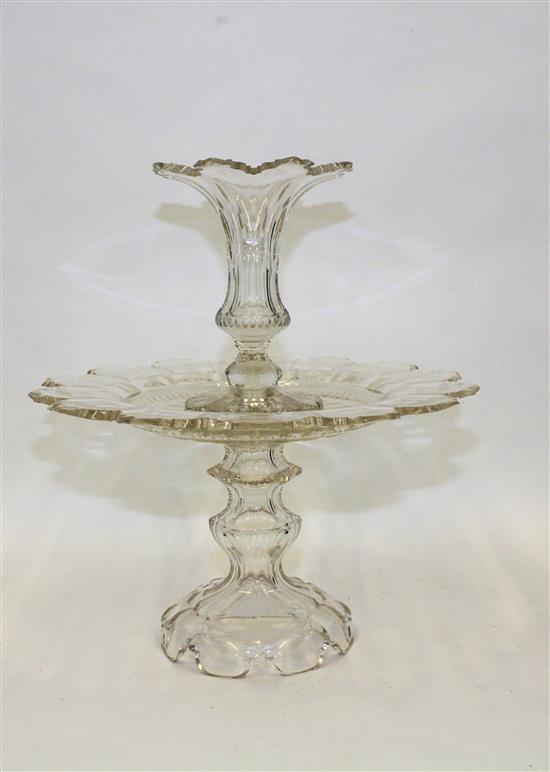 Appraisal: Sale Lot A Cut Glass Epergne th century having a