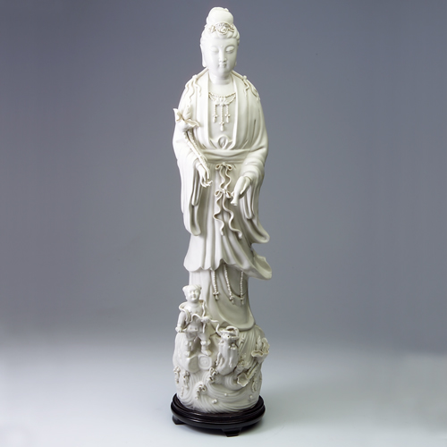 Appraisal: Large blanc de chine figure of Quan-Yin Chinese th c