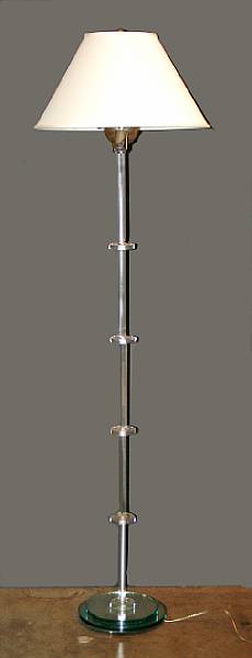 Appraisal: An Art Deco style glass lucite and mirrored floor lamp