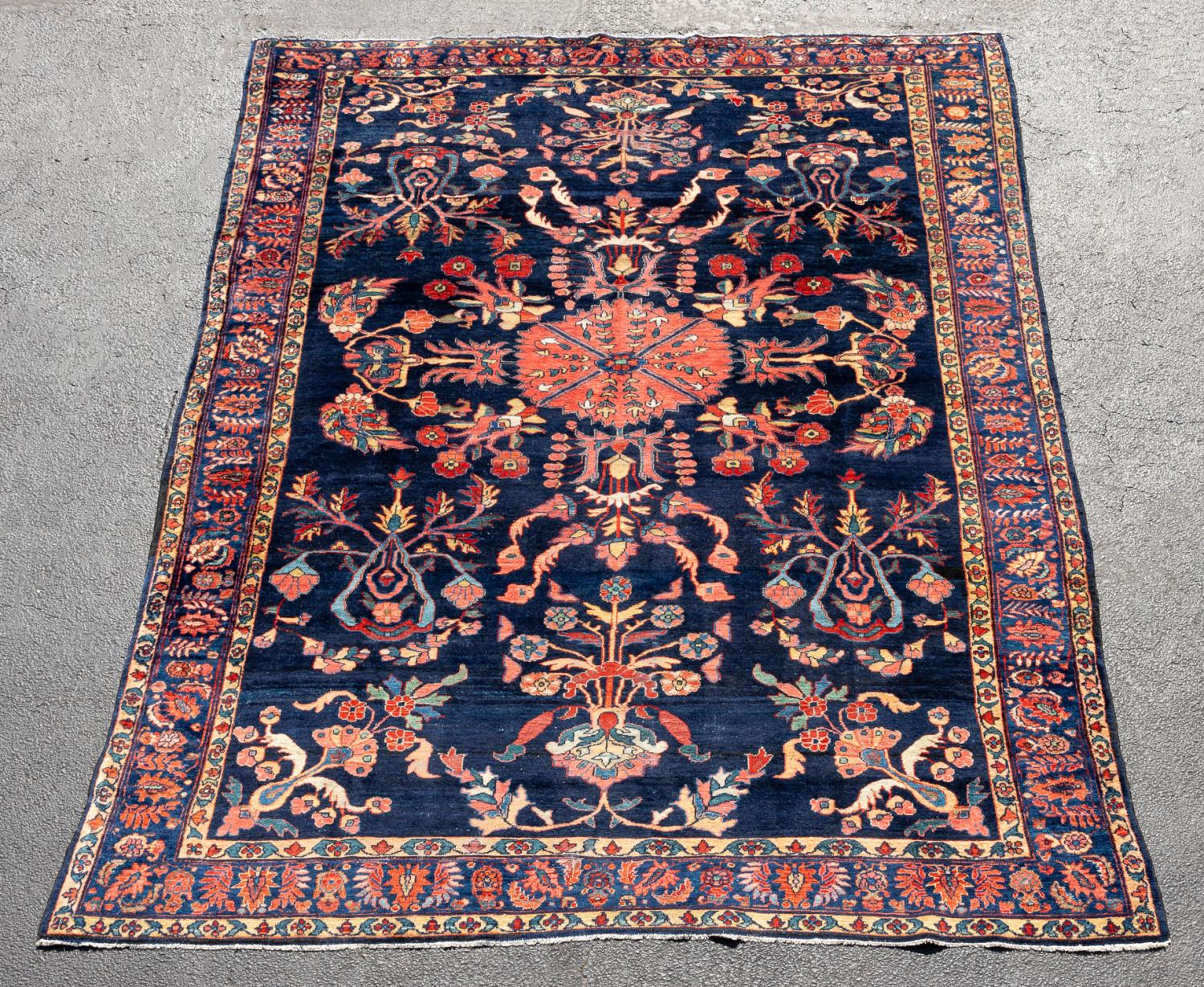 Appraisal: SEMI-ANTIQUE HAND KNOTTED PERSIAN HAMADAN X Semi-antique hand knotted Persian