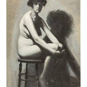 Appraisal: American School Circa s or s Nude and Immigrant Scene