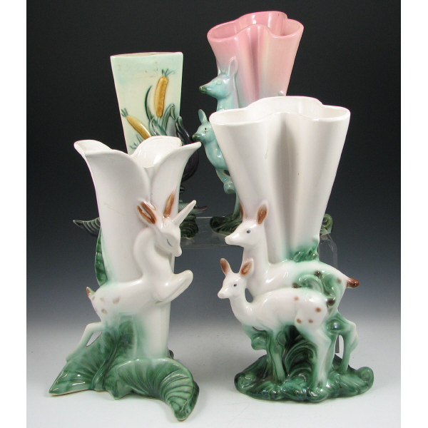 Appraisal: Hull Novelty - Vases Lot of four Novelty vases including