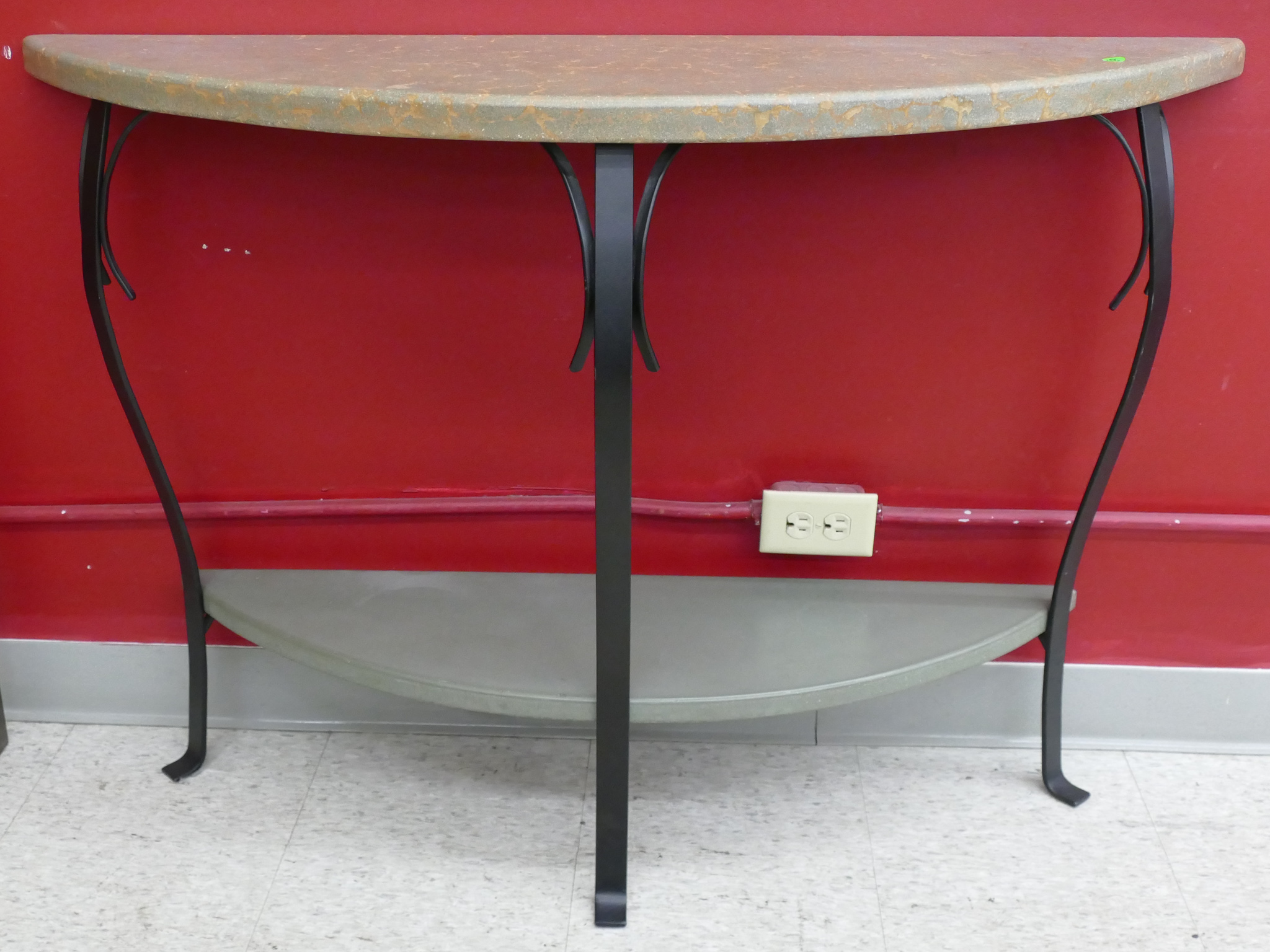 Appraisal: Contemporary Steel Demilune Hall Table ''x ''x ''