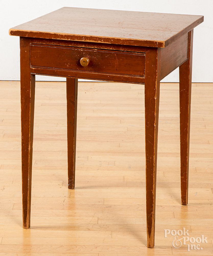 Appraisal: Pennsylvania painted one-drawer stand Pennsylvania painted one-drawer stand th c