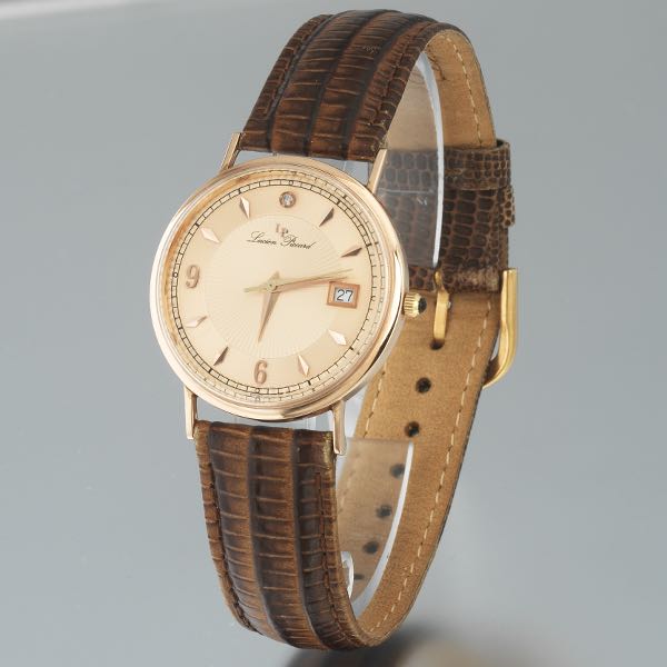 Appraisal: LUCIEN PICCARD K QUARTZ WATCH mm head Rose colored dial