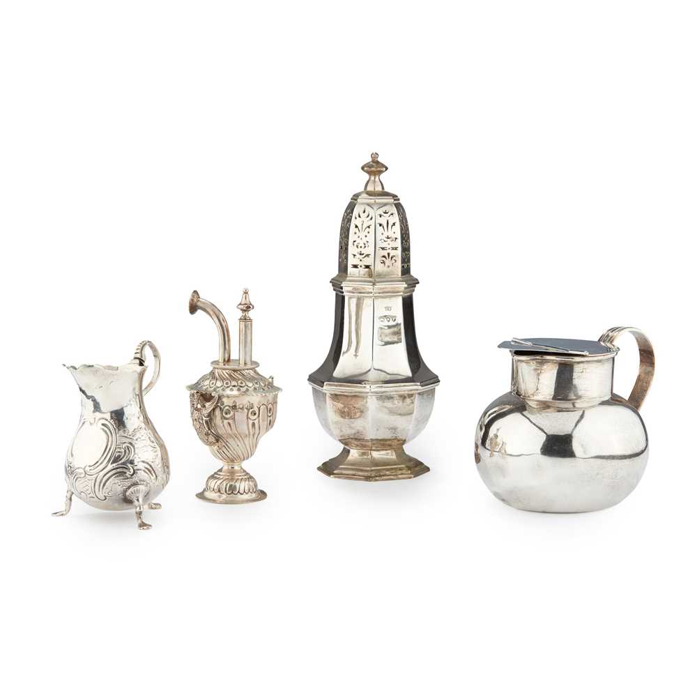 Appraisal: A COLLECTION OF SILVER To include a large sugar caster