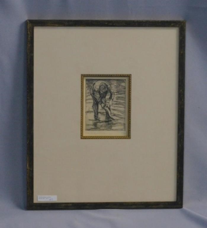 Appraisal: etching titled Ben Depicting a man identified on verso as