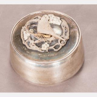 Appraisal: A Horace E Potter Hand-Hammered Silver Lidded Box c -