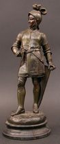 Appraisal: Standing Knight Hollow white metal figure of a knight features