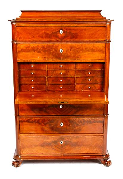 Appraisal: A Louis Philippe walnut secretaire a abattant second quarter th