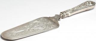 Appraisal: Wilkens Sohne German Silver Cake Server Antique hallmarked on the