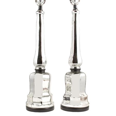 Appraisal: Pair of Mercury Glass Style Lamps Estimate -