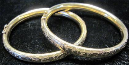 Appraisal: Two gold filled bangles H Agermany