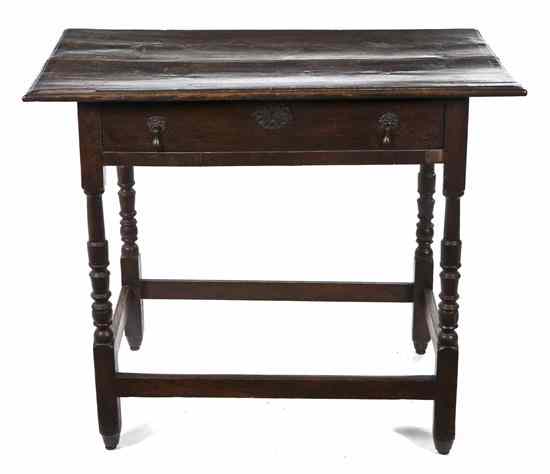 Appraisal: An English Oak Occasional Table having a rectangular top over