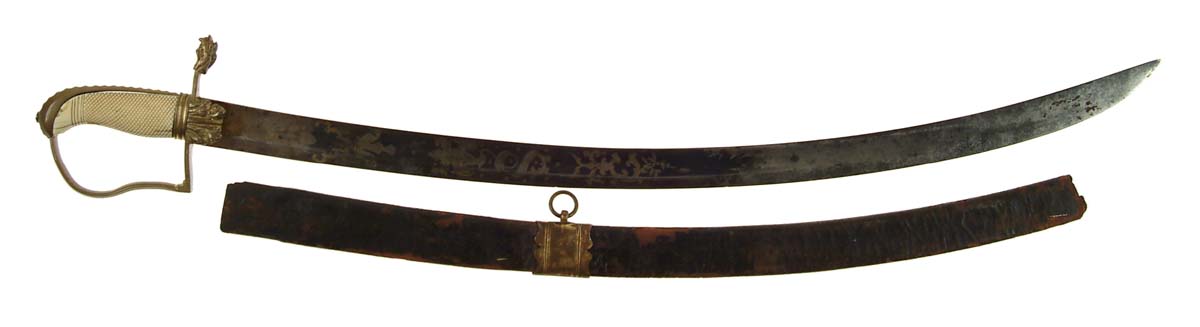 Appraisal: AMERICAN STIRRUP HILT MILITIA SWORD - blade decorated with patriotic