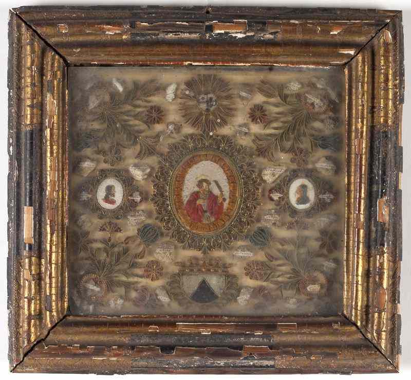 Appraisal: Antique Italian Reliquary Grouping th century or earlier the center