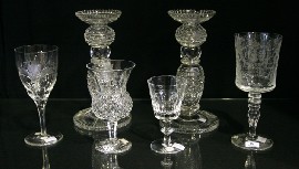 Appraisal: A collection of various cut crystal including a pair of