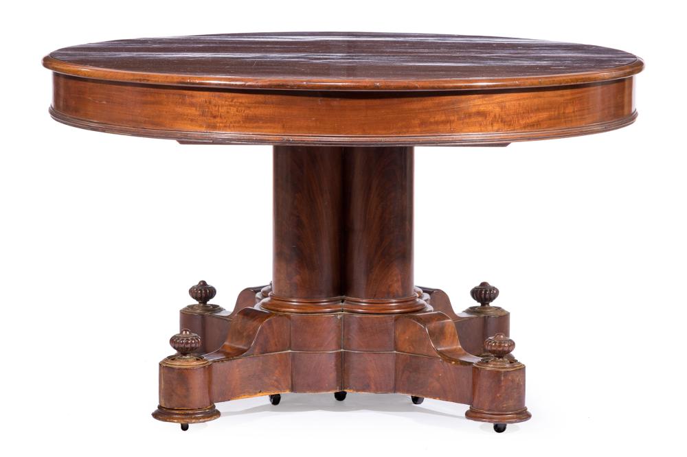 Appraisal: American Classical Mahogany Extension Dining Table th c circular top