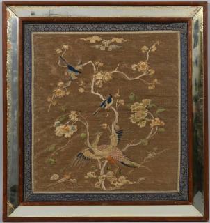 Appraisal: Qing Chinese Silk Embroidery Chinese Qing Dynasty silk embroidered picture