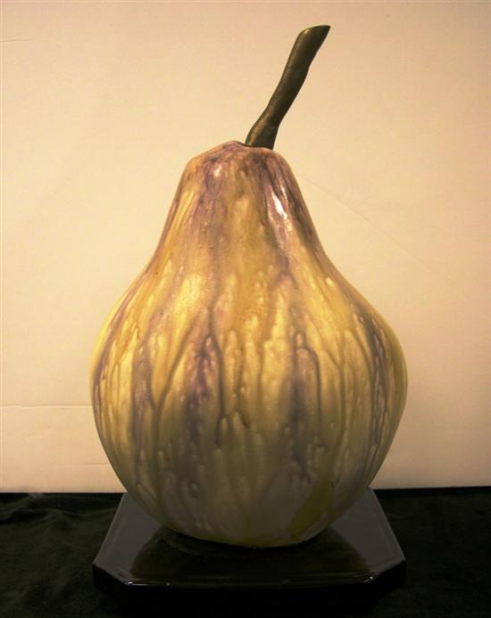 Appraisal: Ceramic glazed pear sculpture Biography on Artist available to successful