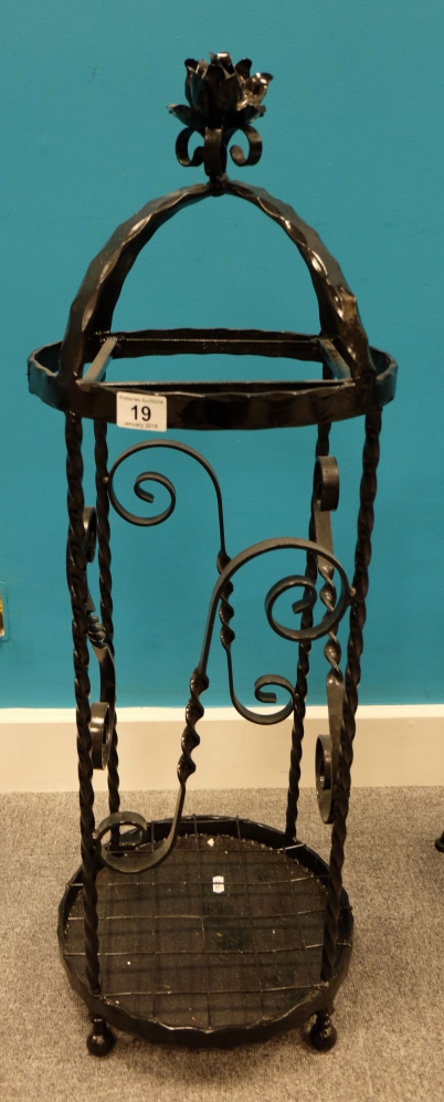 Appraisal: Wrought iron large stick stand