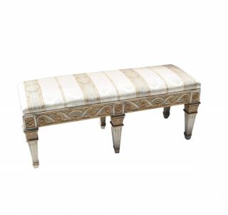 Appraisal: French Decorative Window Bench Gilt and creme carved and incised