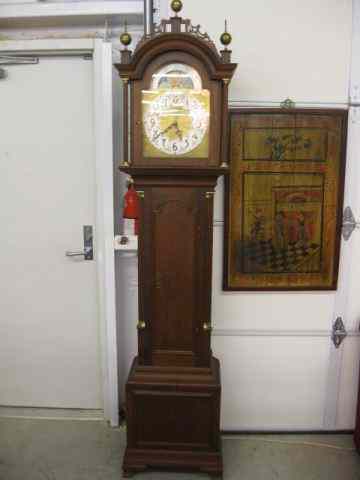 Appraisal: German Grandfather Clock Chippendalestyle mahogany case moon phase working '