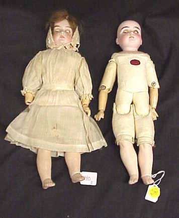 Appraisal: Two bisque head kid body dolls both fully jointed both