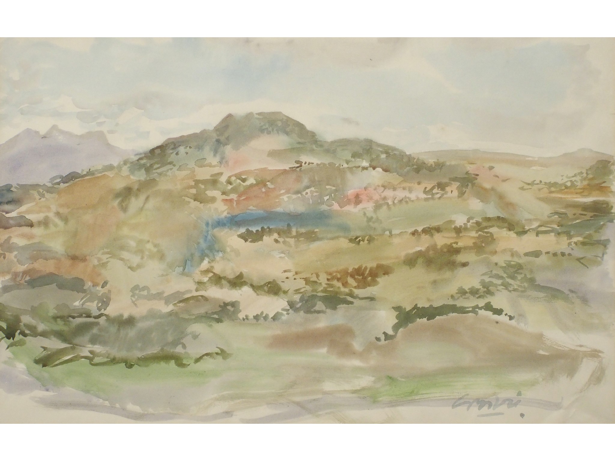 Appraisal: WILLIAM CROSBIE RSA RGI Scottish - HILLS AND MOUNTAINSWatercolour signed