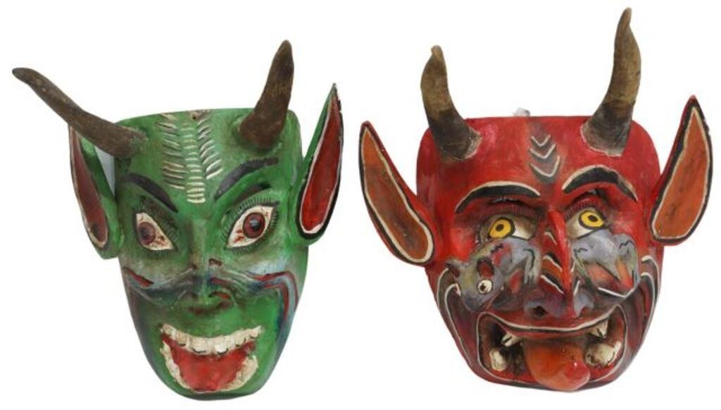 Appraisal: lot of El Diablo dance masks Mexico each devil face