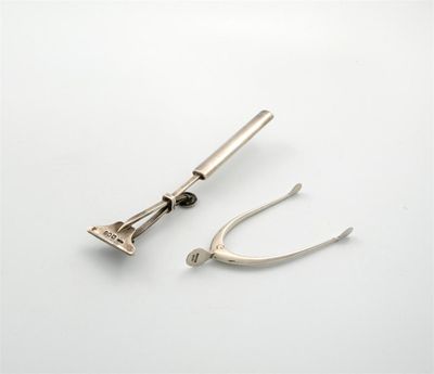 Appraisal: A pair of unusual late-Victorian silver tongs by S Mordan