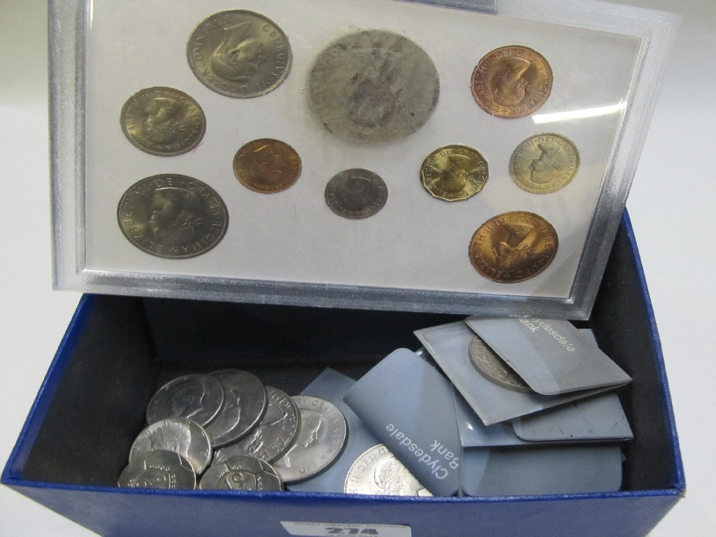 Appraisal: Lot comprising box of coins and coin sets and an