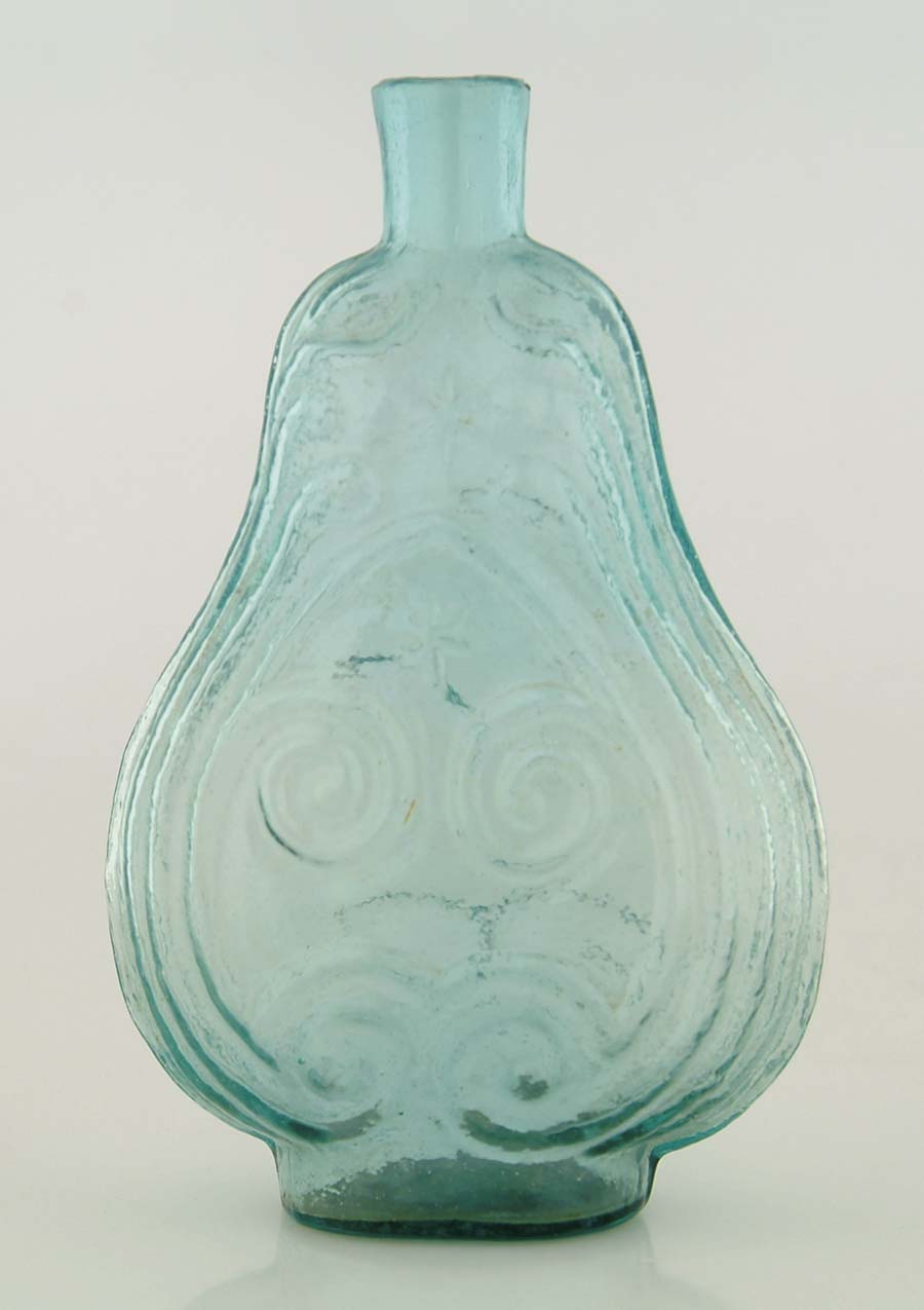 Appraisal: SCROLL FLASK GIX- American Aqua quart IP mark sheered mouth