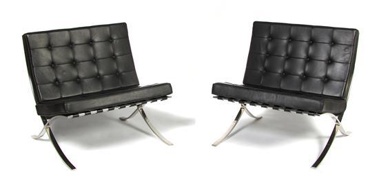 Appraisal: A Pair of Mies van der Rohe Barcelona Chairs Knoll