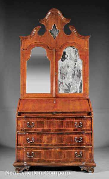 Appraisal: An Italian Walnut Bureau Bookcase late th early th c