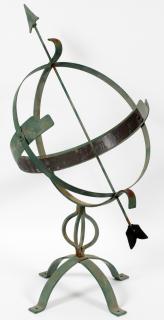 Appraisal: WROUGHT IRON SUN DIAL H DIA A patinated wrought iron