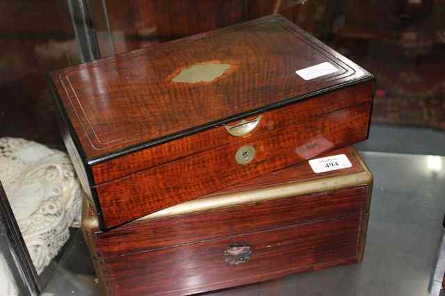 Appraisal: A VICTORIAN BRASS BOUND BOX together with a glass box