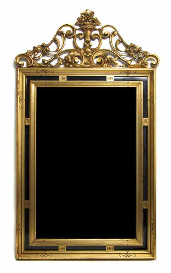 Appraisal: A Neoclassical Style Mirror the rectangular plate set within a