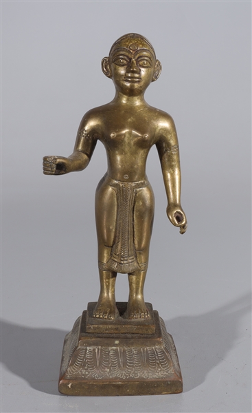 Appraisal: Indian Bronze Statue with both hands in the Vayu Mudra