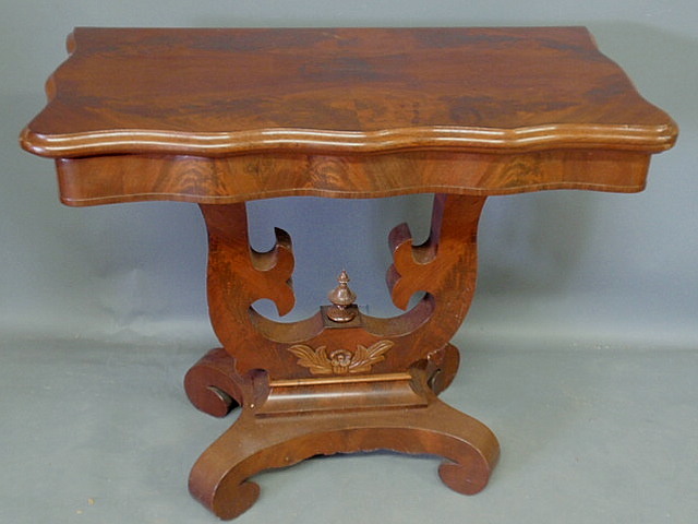 Appraisal: Empire mahogany gaming table th c with a rotating top