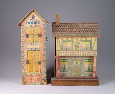 Appraisal: BLISS DOLLHOUSES First is a later Bliss two-story dollhouse with