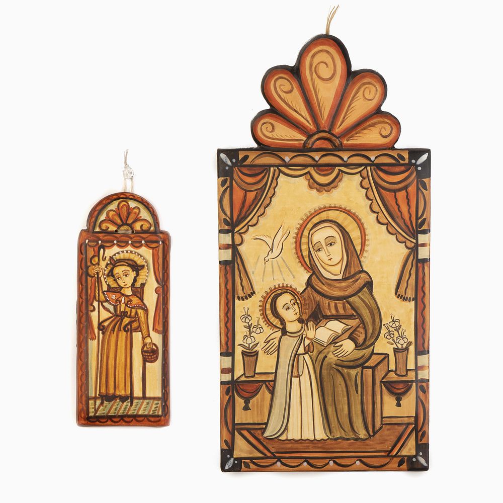 Appraisal: Nicolas Otero Group of Two Retablos Nicolas Otero b Group