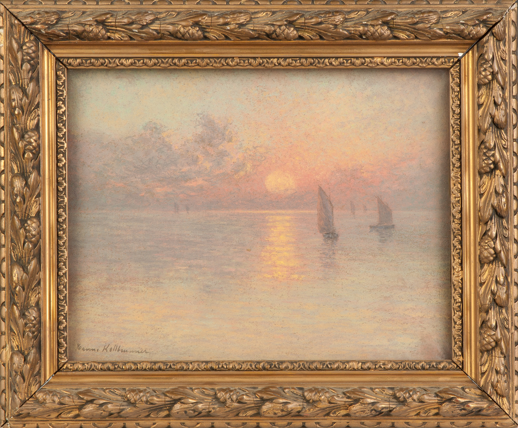 Appraisal: Jeanne Kollbrunner Painting of a Sunset C Sgn lower left