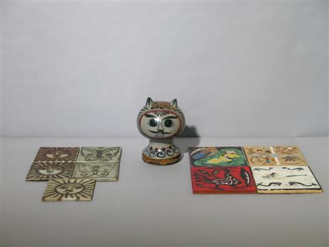 Appraisal: GROUP OF MODERN CERAMICS Including a cat's head vase and