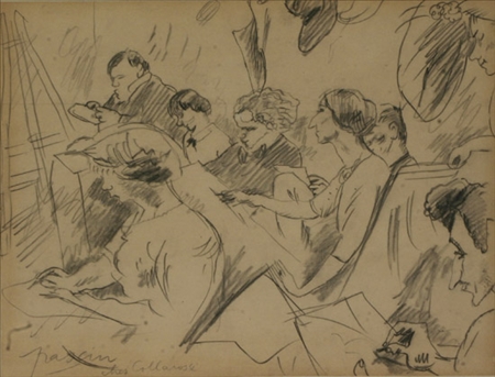 Appraisal: Jules Pascin French - Chez Collarossi Signed Pascin and titled